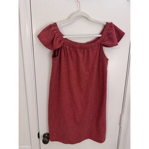 Womens Madewell Eloise Off The Shoulder Flutter Sleeve Rust Mini Dress Size S